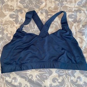 Blue Sports Bra. Size XL. Cross back. $5